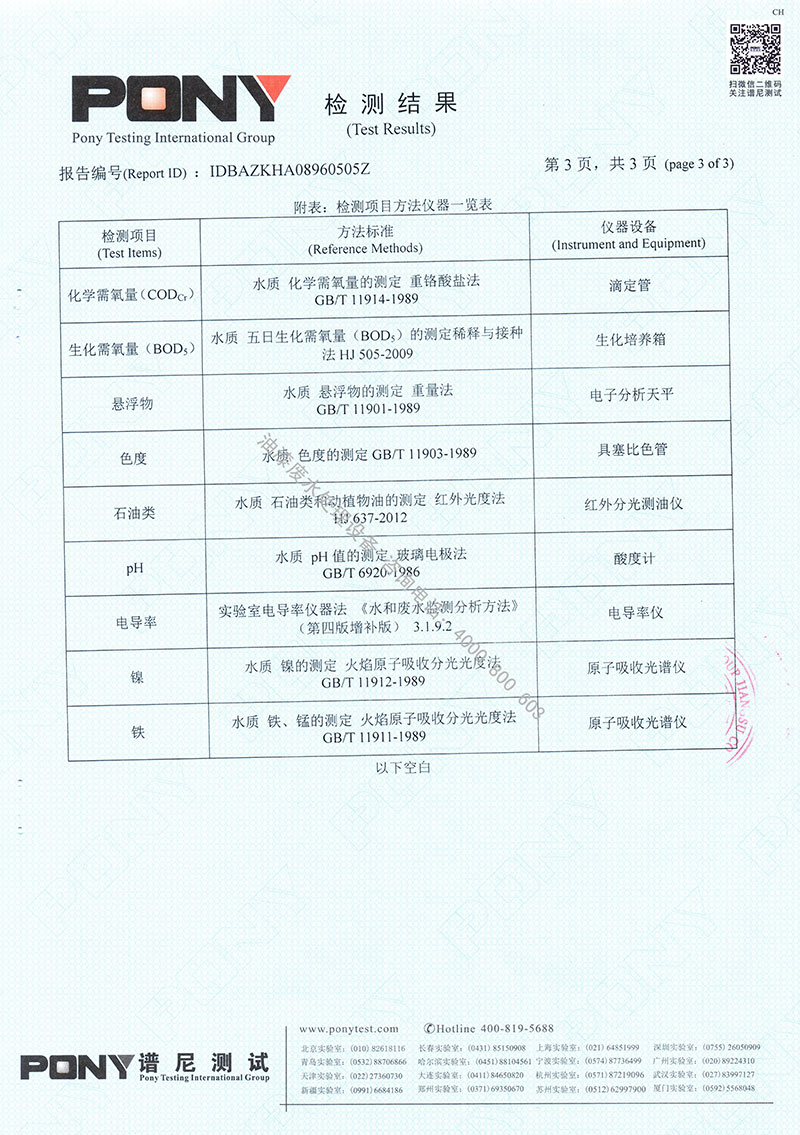 噴漆廢水處理設(shè)備檢測(cè)報(bào)告4